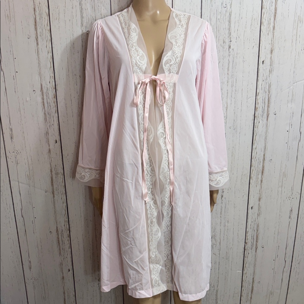 Sears Pink Lace Accent Robe